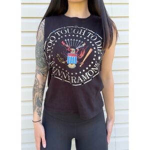 Black Ramones Cutoff Tank Top